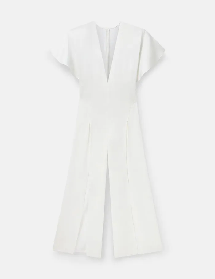 Stella McCartney Dresses Women Plunge Neck LegSlit Jumpsuit White