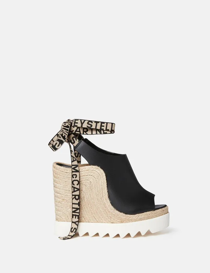 Stella McCartney Espadrilles Women Gaia Alter Mat Peeptoe Wedge Espadrilles Black Stella McCartney Espadrilles Women Gaia Alter Mat Peeptoe Wedge Espadrilles Black
