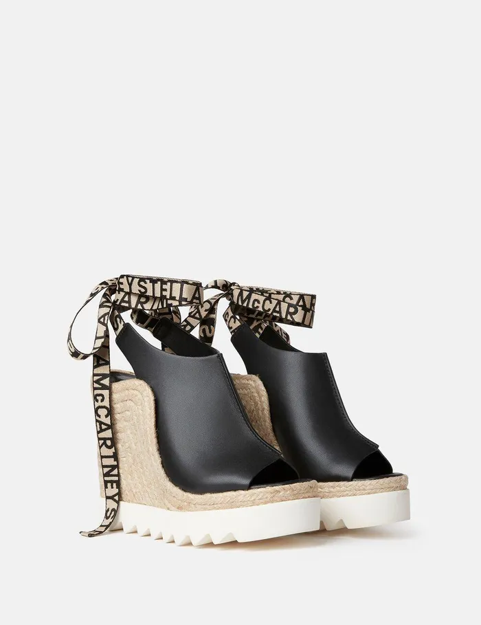 Stella McCartney Espadrilles Women Gaia Alter Mat Peeptoe Wedge Espadrilles Black Stella McCartney Espadrilles Women Gaia Alter Mat Peeptoe Wedge Espadrilles Black