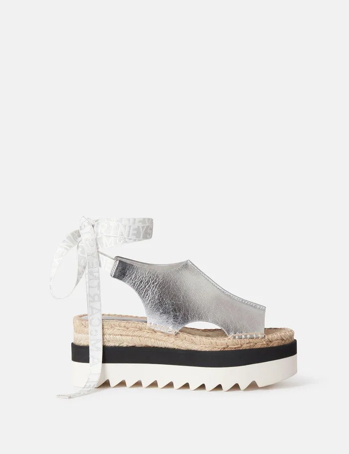 Stella McCartney Espadrilles Women Gaia Metallic Platform Espadrilles Silver