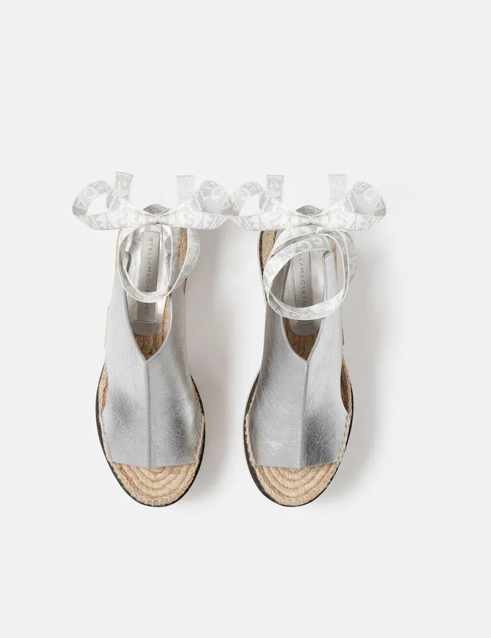 Stella McCartney Espadrilles Women Gaia Metallic Platform Espadrilles Silver Stella McCartney Espadrilles Women Gaia Metallic Platform Espadrilles Silver