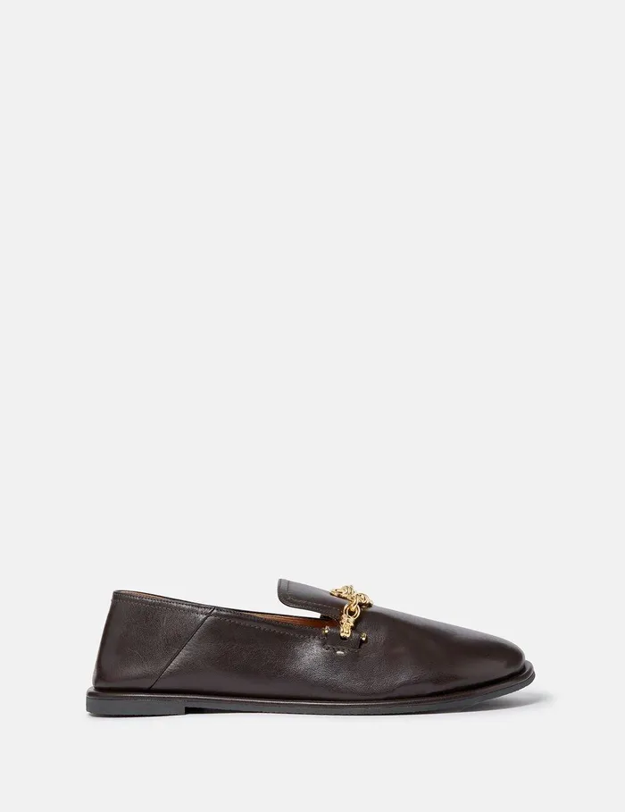 Stella McCartney Flats Women Ryder Collapsible Loafers Coffee Brown