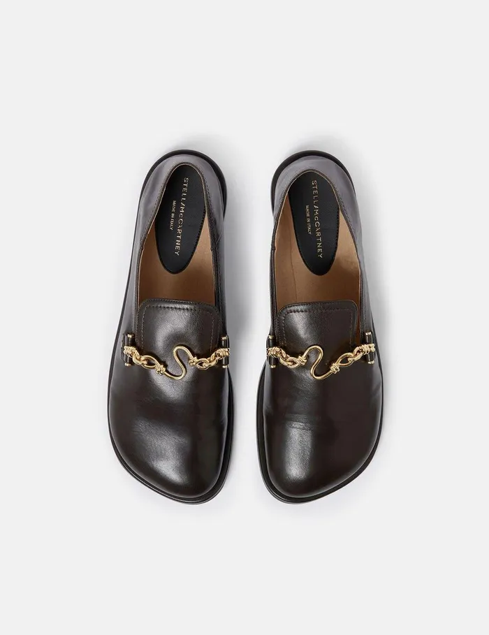 Stella McCartney Flats Women Ryder Collapsible Loafers Coffee Brown Stella McCartney Flats Women Ryder Collapsible Loafers Coffee Brown