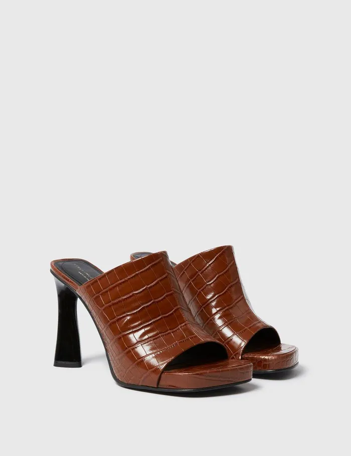 Stella McCartney Heels Women Elsa Heeled Mules Brown Stella McCartney Heels Women Elsa Heeled Mules Brown