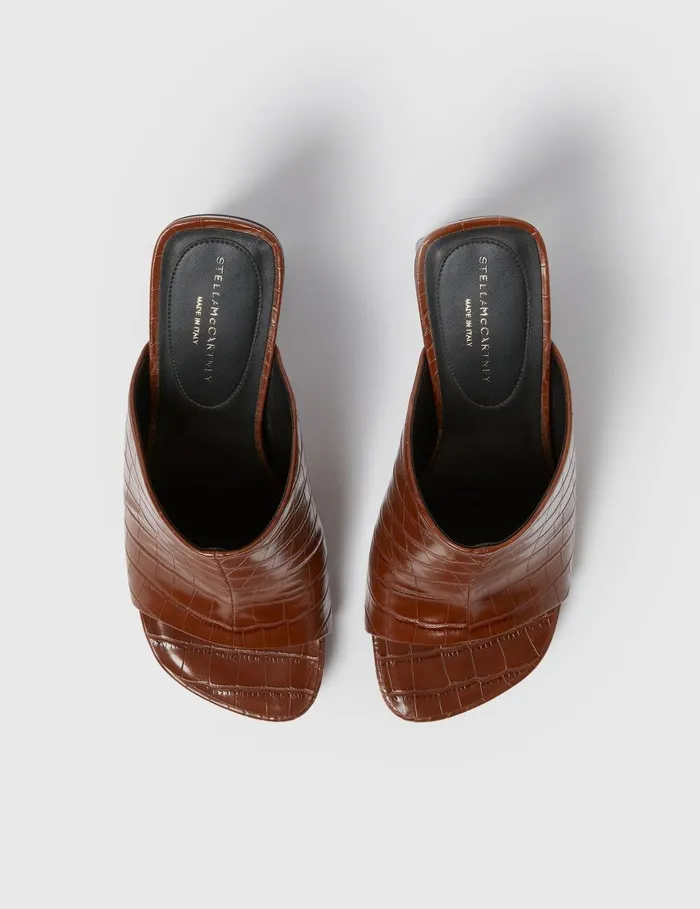 Stella McCartney Heels Women Elsa Heeled Mules Brown Stella McCartney Heels Women Elsa Heeled Mules Brown