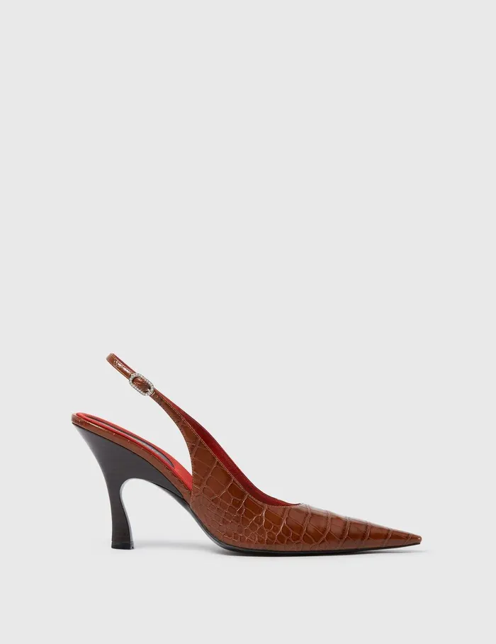 Stella McCartney Heels Women Elsa Pointed Toe Slingbacks Brown
