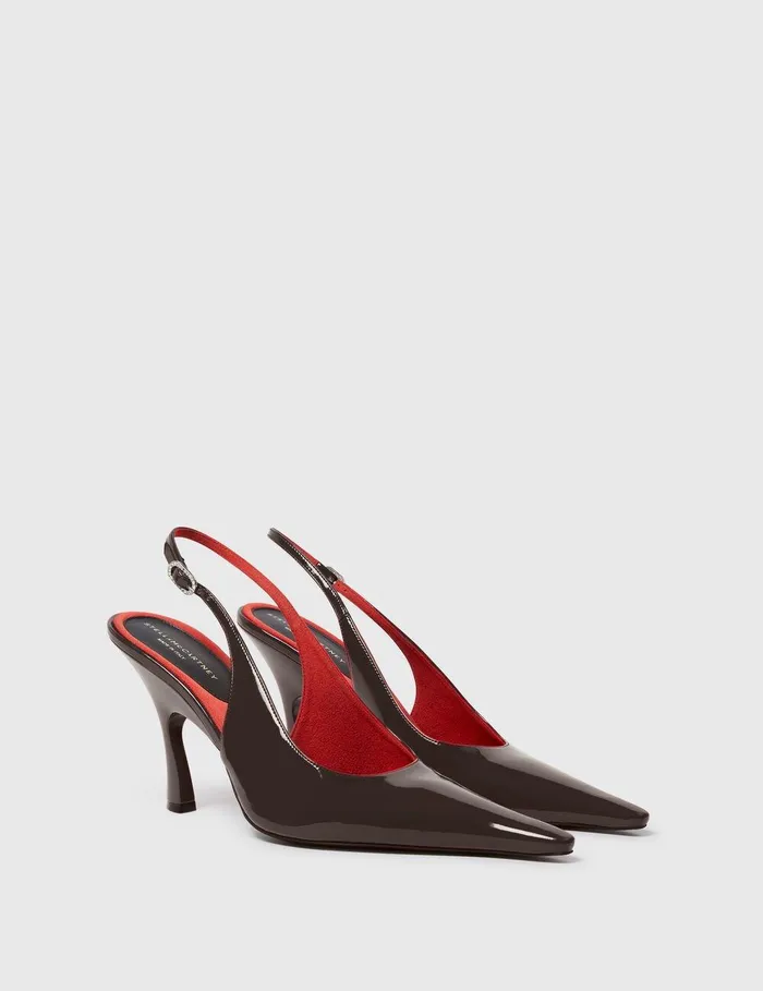 Stella McCartney Heels Women Elsa Pointed Toe Slingbacks Coffee