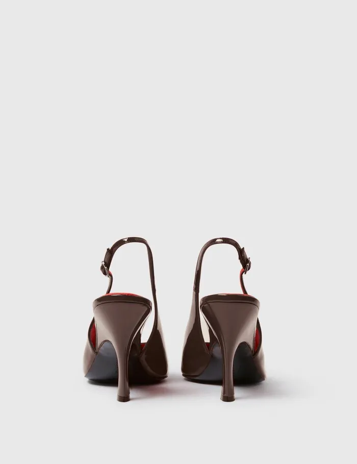 Stella McCartney Heels Women Elsa Pointed Toe Slingbacks Coffee