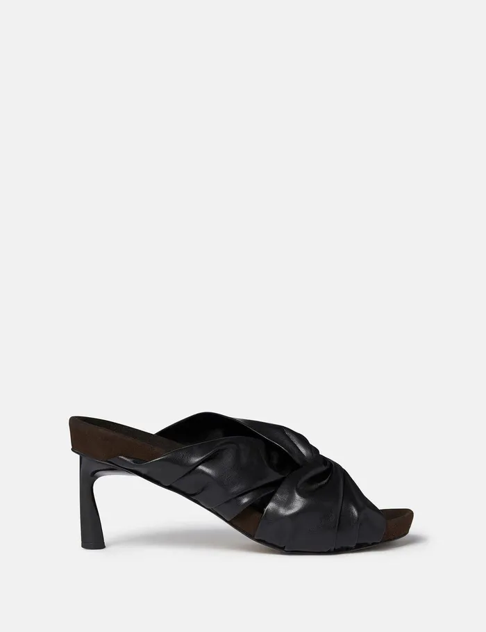 Stella McCartney Heels Women Terra Twisted AlterMat Mules Midnight Black