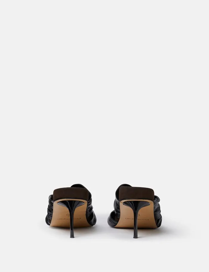 Stella McCartney Heels Women Terra Twisted AlterMat Mules Midnight Black Stella McCartney Heels Women Terra Twisted AlterMat Mules Midnight Black