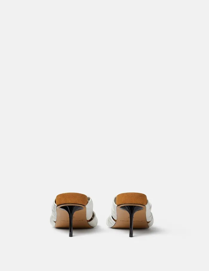 Stella McCartney Heels Women Terra Twisted AlterMat Mules Pure White Stella McCartney Heels Women Terra Twisted AlterMat Mules Pure White