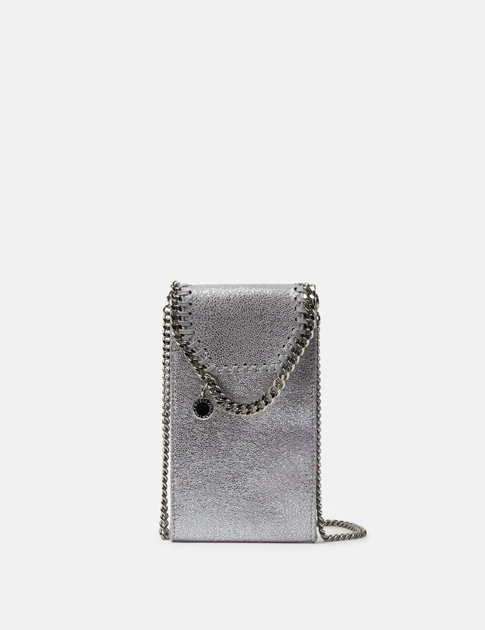 Stella McCartney Iconic Falabella Women Falabella Crossbody Phone Pouch Silver Stella McCartney Iconic Falabella Women Falabella Crossbody Phone Pouch Silver