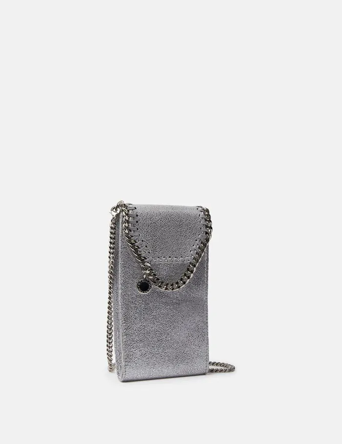 Stella McCartney Iconic Falabella Women Falabella Crossbody Phone Pouch Silver