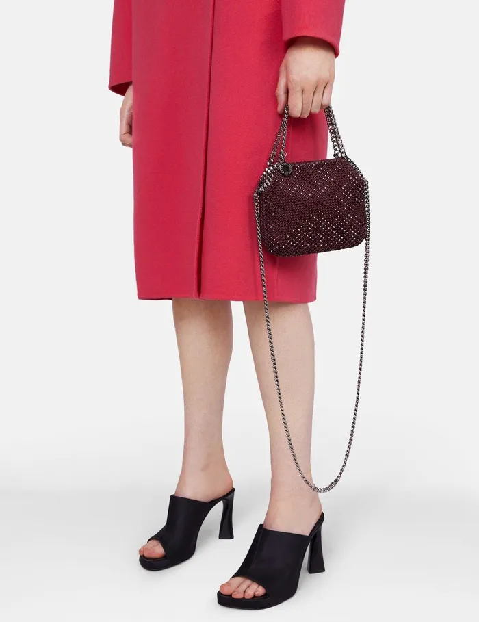 Stella McCartney Iconic Falabella Women Falabella Tiny Crystal Tote Bag Berry
