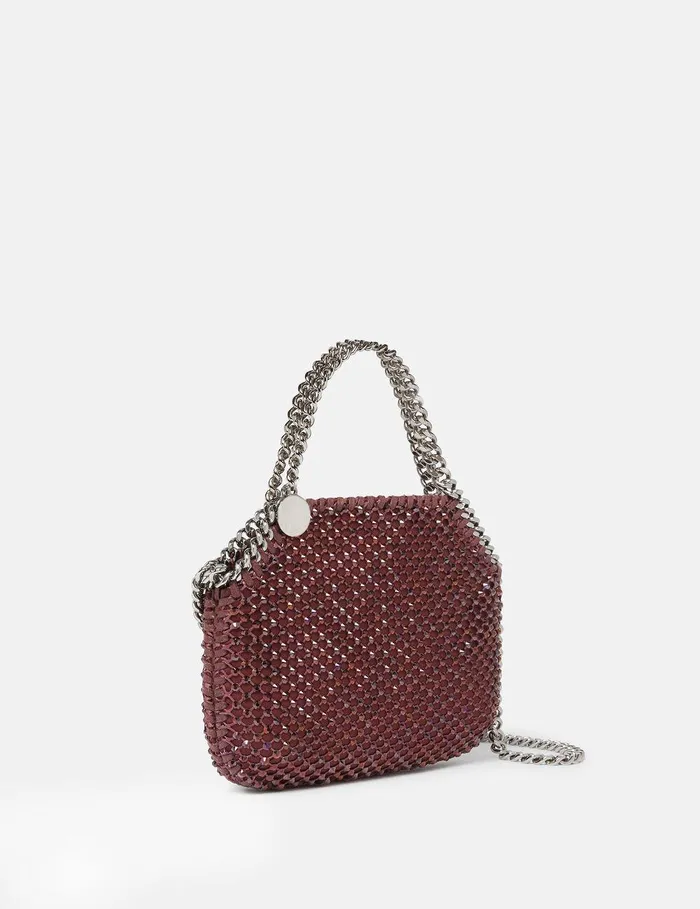 Stella McCartney Iconic Falabella Women Falabella Tiny Crystal Tote Bag Berry