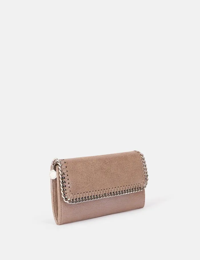 Stella McCartney Long Wallets Women Falabella Flap Continental Pearlescent Wallet Pink Pearl Stella McCartney Long Wallets Women Falabella Flap Continental Pearlescent Wallet Pink Pearl