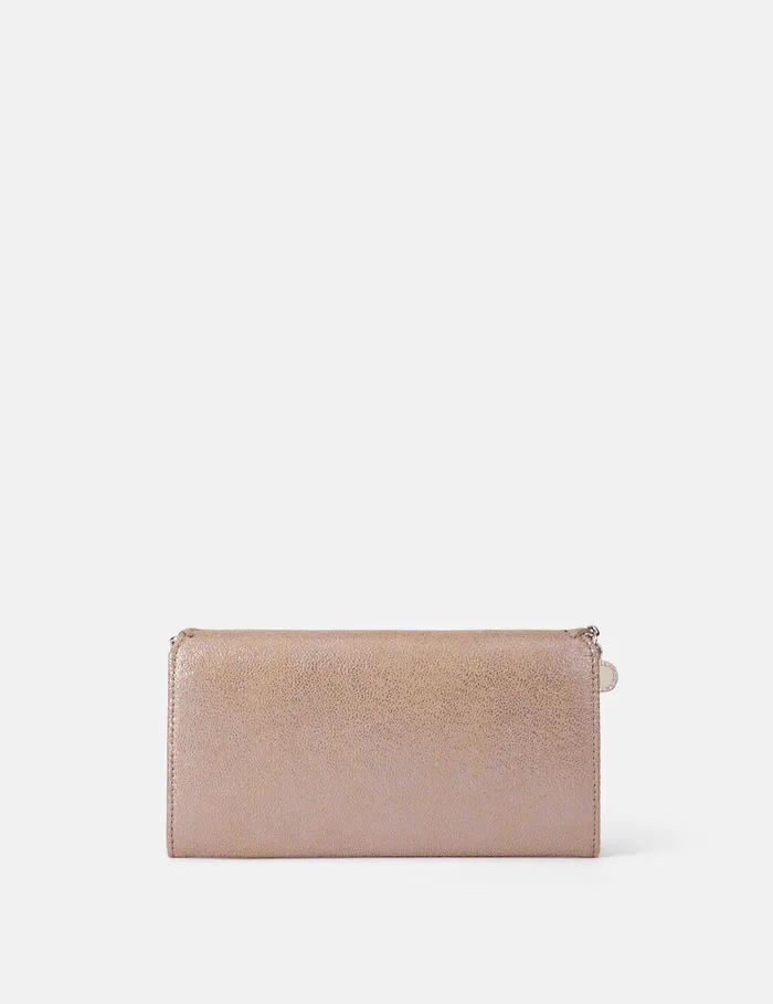 Stella McCartney Long Wallets Women Falabella Flap Continental Pearlescent Wallet Pink Pearl Stella McCartney Long Wallets Women Falabella Flap Continental Pearlescent Wallet Pink Pearl