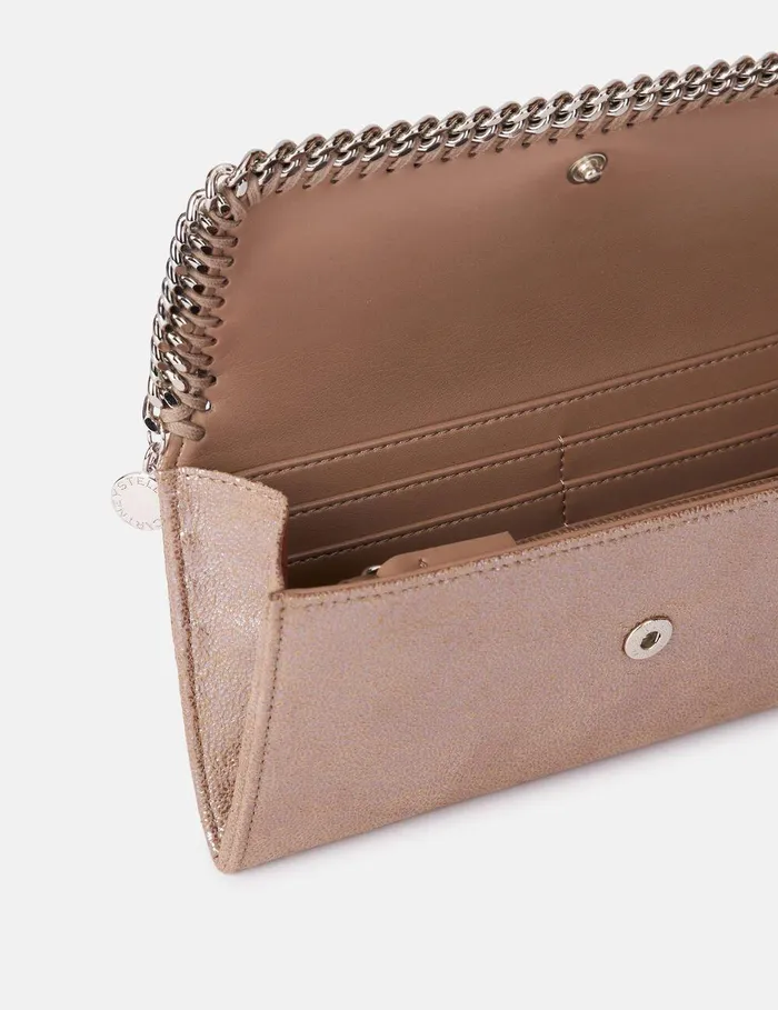 Stella McCartney Long Wallets Women Falabella Flap Continental Pearlescent Wallet Pink Pearl Stella McCartney Long Wallets Women Falabella Flap Continental Pearlescent Wallet Pink Pearl