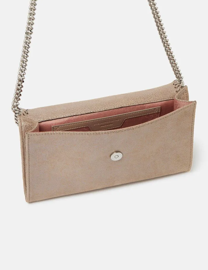 Stella McCartney Mini Bags And Clutches Women Falabella Wallet Crossbody Bag Pink Pearl Stella McCartney Mini Bags And Clutches Women Falabella Wallet Crossbody Bag Pink Pearl