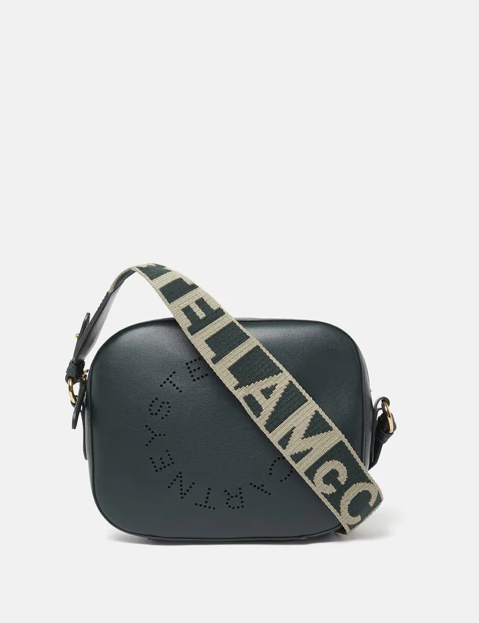 Stella McCartney Mini Bags And Clutches Women Logo Crossbody Camera Bag Pine Green Stella McCartney Mini Bags And Clutches Women Logo Crossbody Camera Bag Pine Green