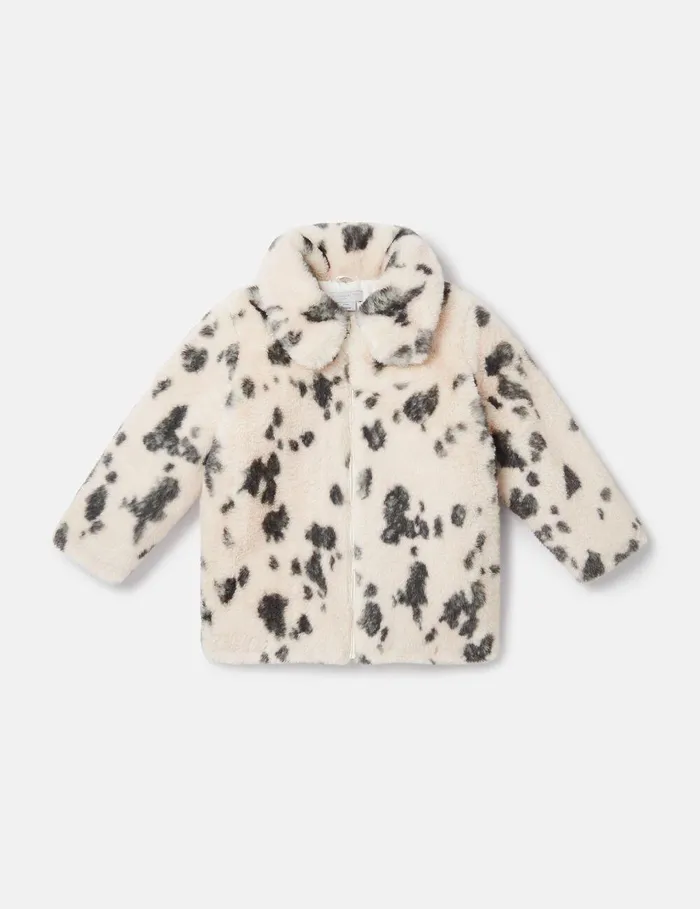 Stella McCartney Outerwear Kids Appaloosa Pattern Coat Ivory