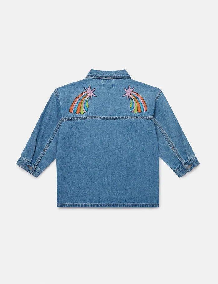 Stella McCartney Outerwear Kids Stella Graphic Denim Shirt Light Blue