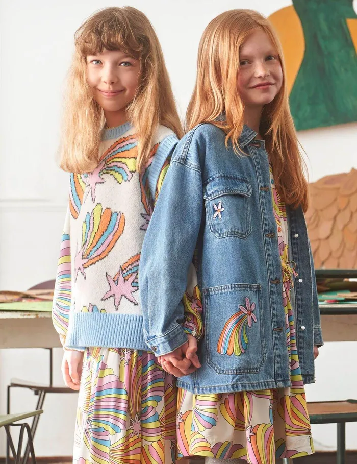Stella McCartney Outerwear Kids Stella Graphic Denim Shirt Light Blue