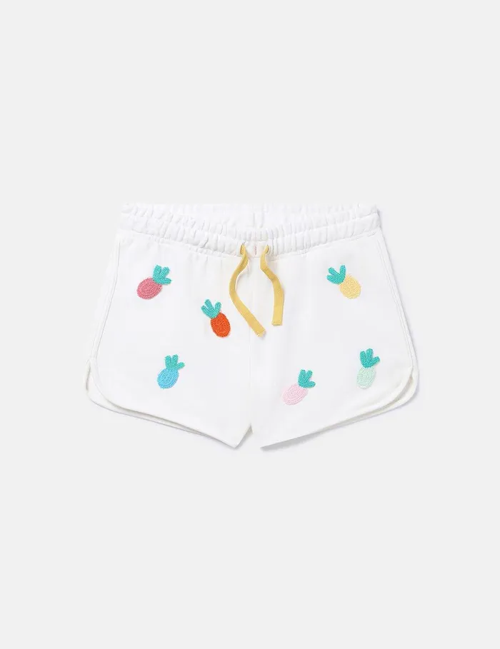 Stella McCartney Pants and Shorts Kids Fruit Crochet Jersey Shorts Ivory