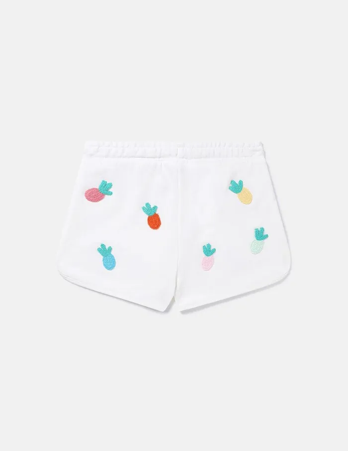 Stella McCartney Pants and Shorts Kids Fruit Crochet Jersey Shorts Ivory