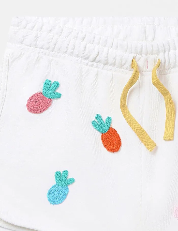 Stella McCartney Pants and Shorts Kids Fruit Crochet Jersey Shorts Ivory