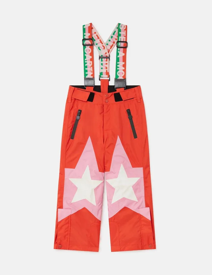 Stella McCartney Pants and Shorts Kids Ski Star Salopettes Red