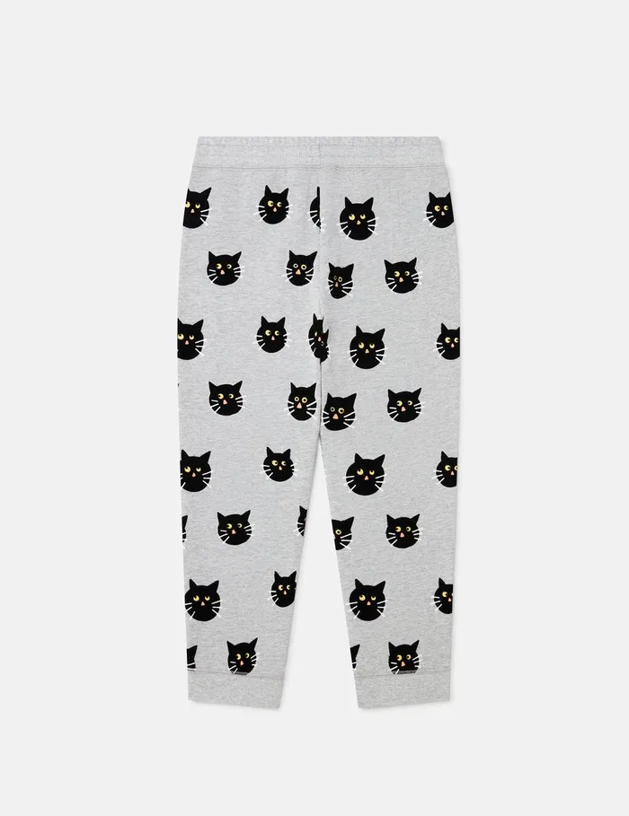 Stella McCartney Pants and Shorts Kids Spooky Cat Pattern Joggers Grey Stella McCartney Pants and Shorts Kids Spooky Cat Pattern Joggers Grey