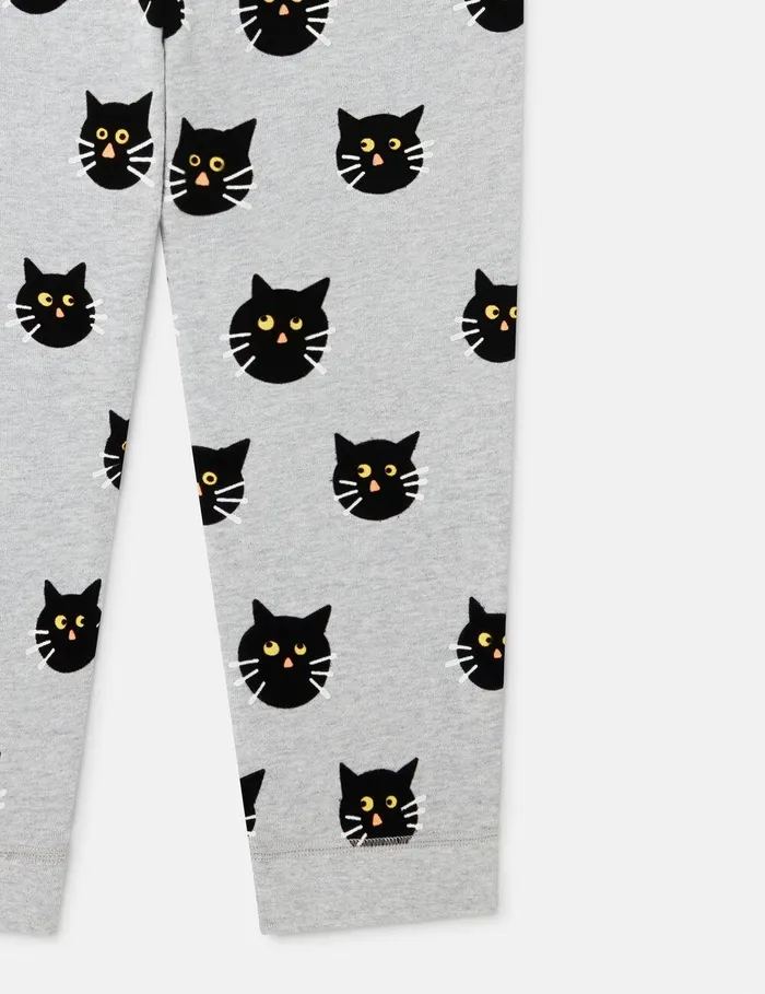 Stella McCartney Pants and Shorts Kids Spooky Cat Pattern Joggers Grey Stella McCartney Pants and Shorts Kids Spooky Cat Pattern Joggers Grey