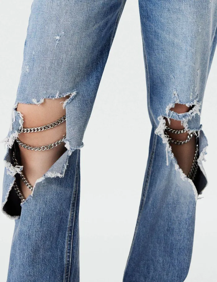 Stella McCartney Pants And Shorts Women Falabella Knees Bootcut Jeans Blue Stella McCartney Pants And Shorts Women Falabella Knees Bootcut Jeans Blue