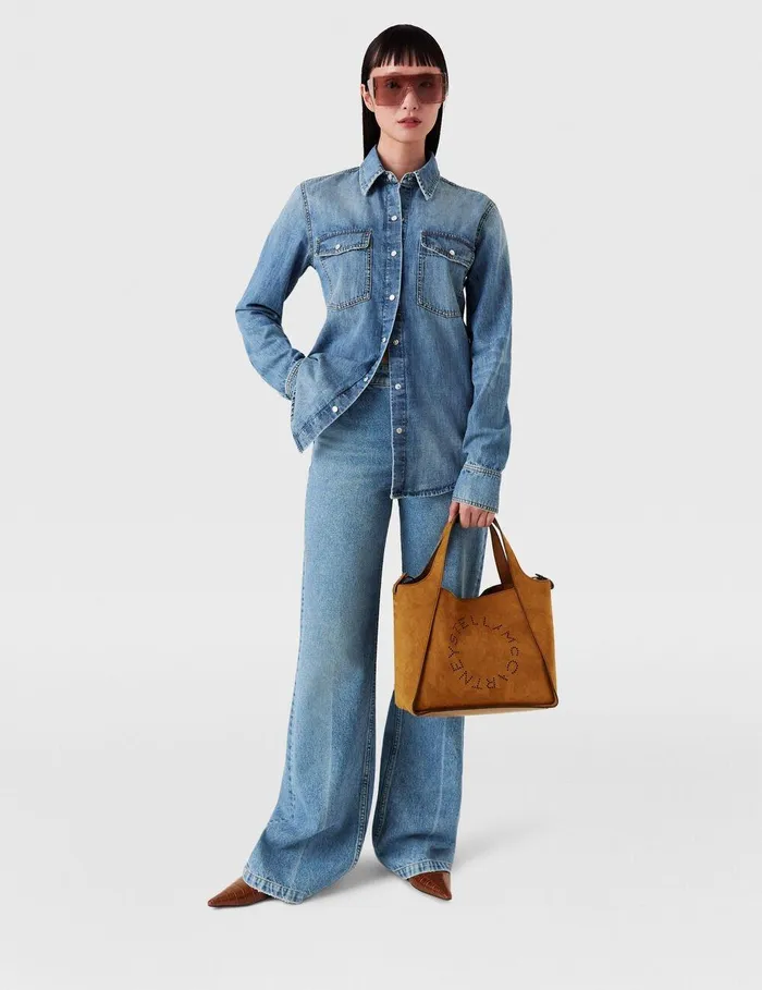 Stella McCartney Pants And Shorts Women Falabella Pocket Bootcut Jeans Blue
