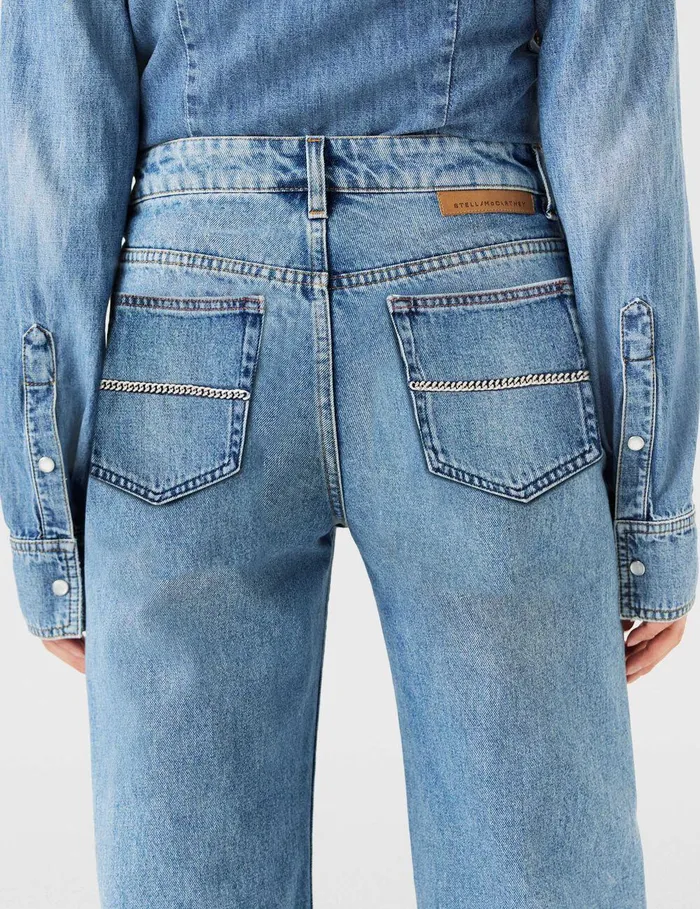 Stella McCartney Pants And Shorts Women Falabella Pocket Bootcut Jeans Blue