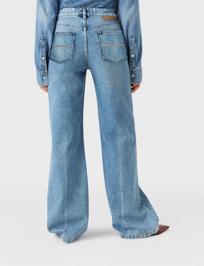 Stella McCartney Pants And Shorts Women Falabella Pocket Bootcut Jeans Blue