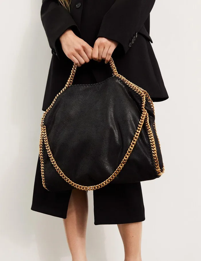 Stella McCartney Shoulder Bags Women Falabella FoldOver Tote Bag Black