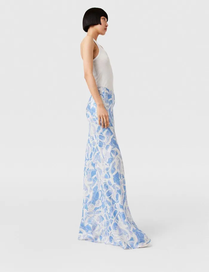 Stella McCartney Skirts Women Sunglasses Print Maxi Skirt Blue Stella McCartney Skirts Women Sunglasses Print Maxi Skirt Blue