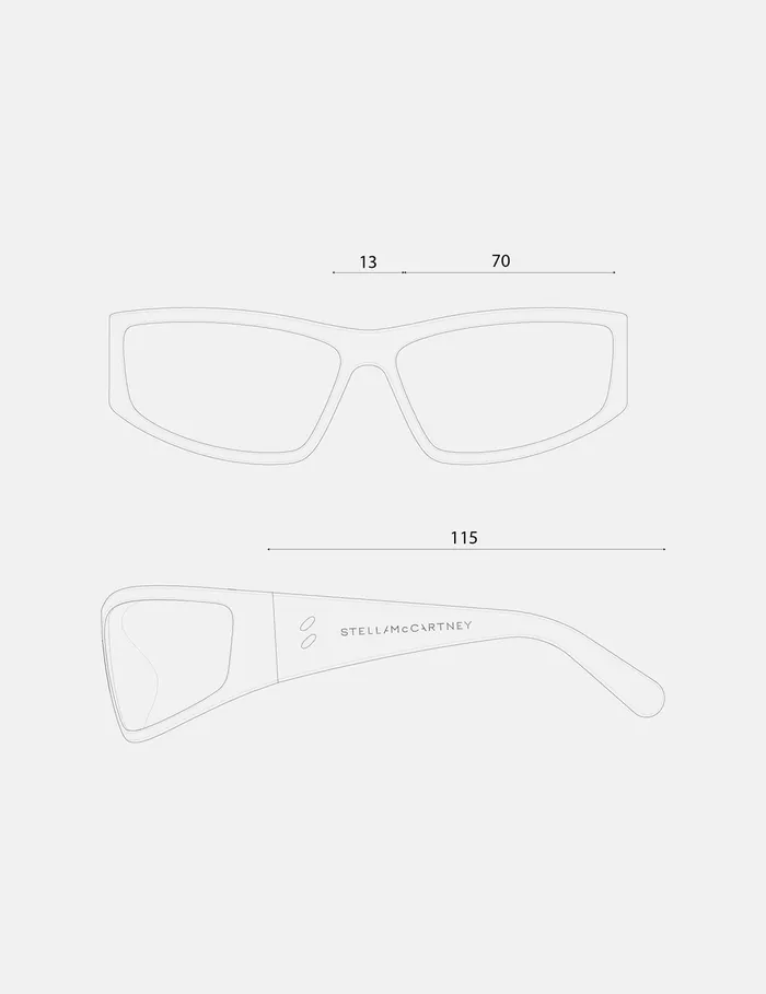 Stella McCartney Sunglasses Women Rectangular Sunglasses Shiny Black Stella McCartney Sunglasses Women Rectangular Sunglasses Shiny Black