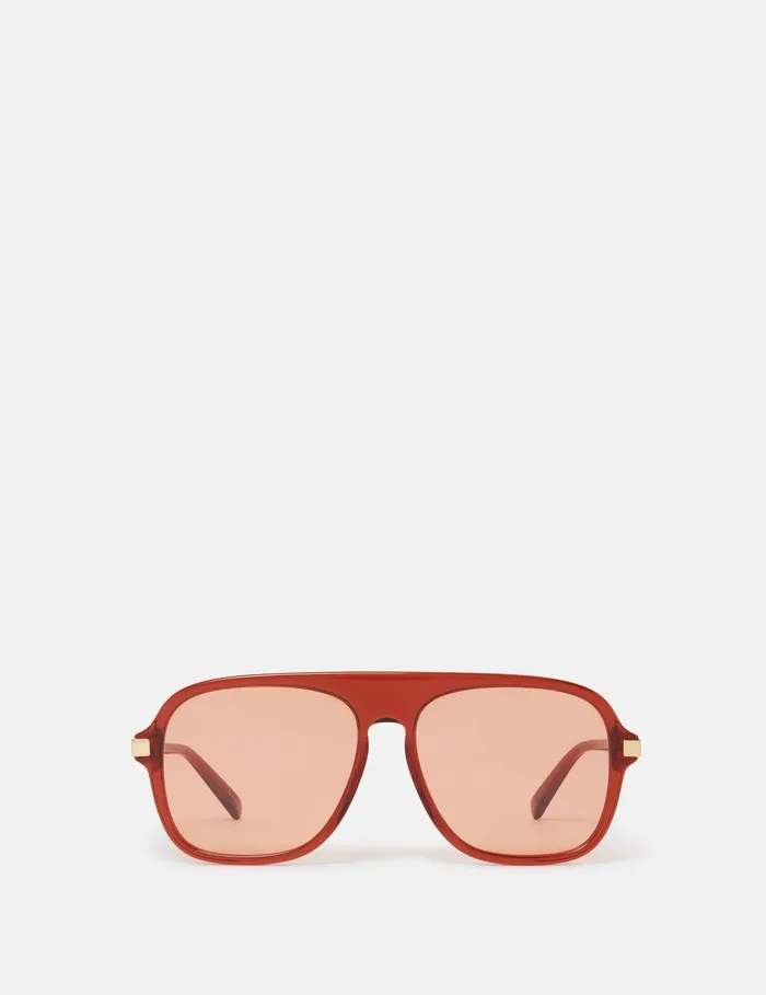 Stella McCartney Sunglasses Women StraightEdge Sunglasses Translucent Ginger And Gold