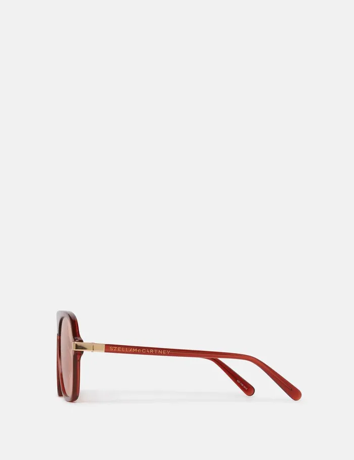 Stella McCartney Sunglasses Women StraightEdge Sunglasses Translucent Ginger And Gold Stella McCartney Sunglasses Women StraightEdge Sunglasses Translucent Ginger And Gold