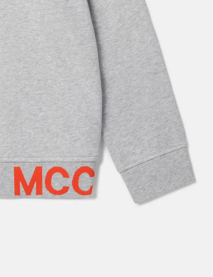 Stella McCartney Sweaters and Cardigans Kids Logo Tape Sweatshirt Grey Melange Stella McCartney Sweaters and Cardigans Kids Logo Tape Sweatshirt Grey Melange