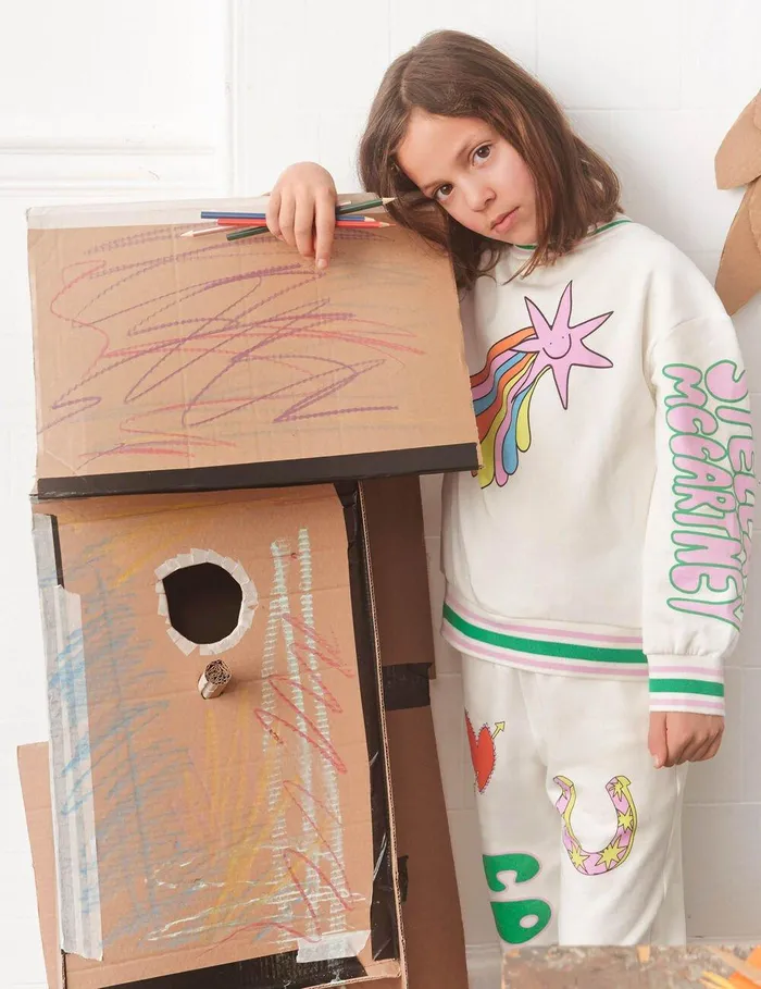 Stella McCartney Sweaters and Cardigans Kids Shooting Stars Graphic Sweatshirt Ivory