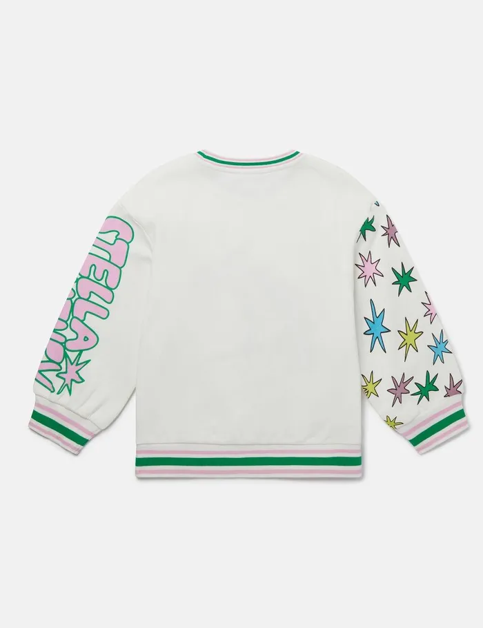 Stella McCartney Sweaters and Cardigans Kids Shooting Stars Graphic Sweatshirt Ivory