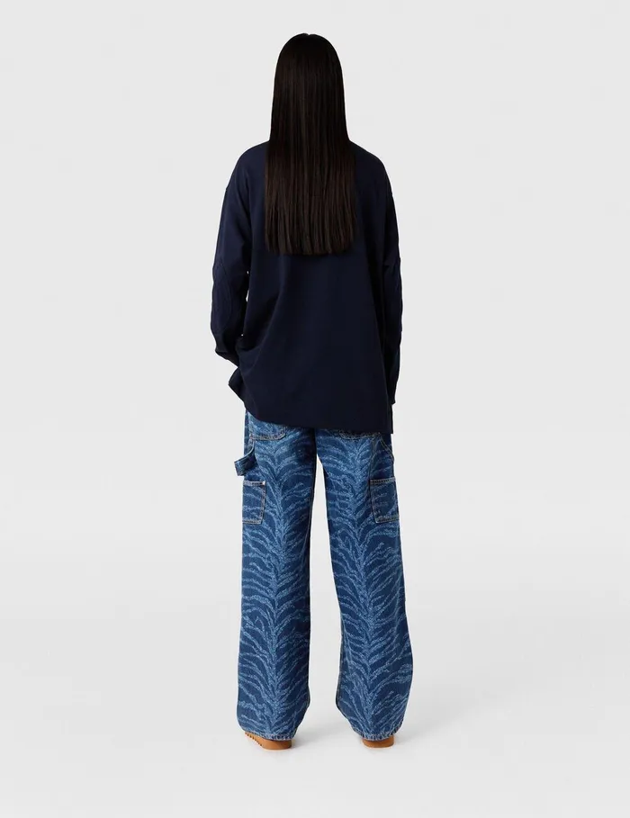 Stella McCartney Sweatshirts And TShirts Women CatEmbroidered Sweatshirt Dress Deep Navy Stella McCartney Sweatshirts And TShirts Women CatEmbroidered Sweatshirt Dress Deep Navy