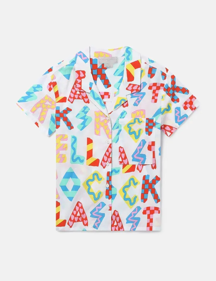 Stella McCartney TShirts And Tops Kids Stella Rocks Short Sleeve Shirt White Multicolour Stella McCartney TShirts And Tops Kids Stella Rocks Short Sleeve Shirt White Multicolour
