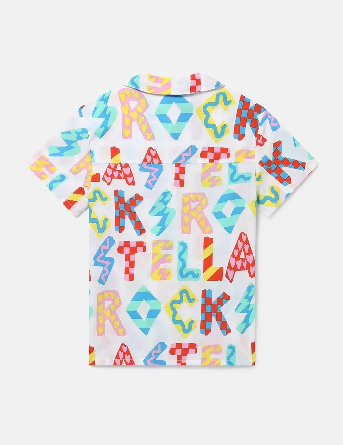 Stella McCartney TShirts And Tops Kids Stella Rocks Short Sleeve Shirt White Multicolour