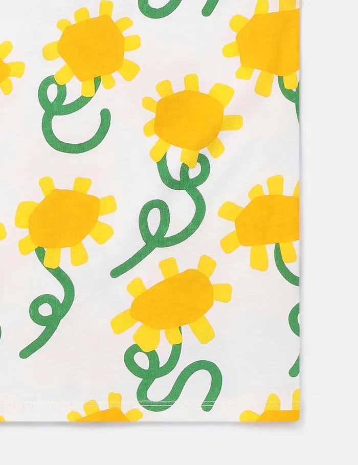 Stella McCartney TShirts And Tops Kids Sunflower Print Sleeveless Top Ivory Multicolour Stella McCartney TShirts And Tops Kids Sunflower Print Sleeveless Top Ivory Multicolour