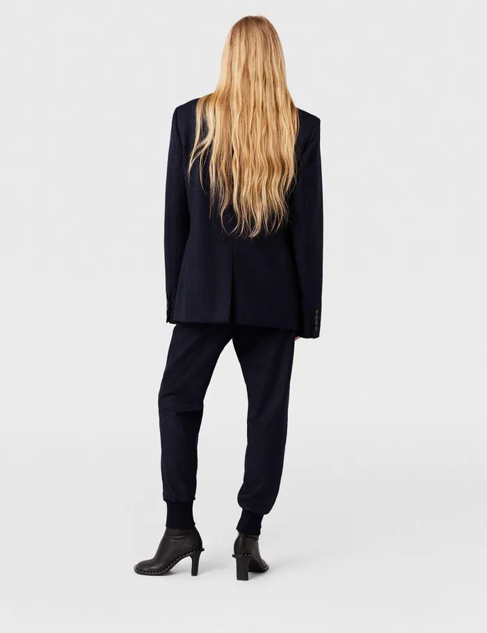 Stella McCartney Tailoring Women Single Breasted Wool Blazer Deep Navy Stella McCartney Tailoring Women Single Breasted Wool Blazer Deep Navy